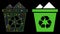 Flare Mesh Network Full Recycle Bin Icon with Flare Spots