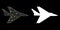 Flare Mesh Network Intercepter Plane Icon with Flare Spots