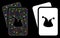 Flare Mesh Network Joker Gaming Cards Icon with Flare Spots