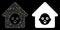 Flare Mesh Network Nursery House Icon with Flare Spots