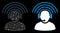 Flare Mesh Network Operator Radio Signal Icon with Flare Spots