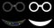 Flare Mesh Network Professor Smiley Icon with Flare Spots