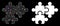 Flare Mesh Network Puzzle Elements Icon with Flare Spots