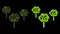 Flare Mesh Network Tree Garden Icon with Flare Spots