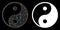 Flare Mesh Network Yin Yang Icon with Flare Spots