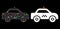 Flare Mesh Wire Frame Taxi Car Icon with Flare Spots