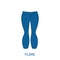 Flare Pants Type of Woman Trousers Silhouette Icon. Modern Women Garment Style. Fashion Casual Apparel. Beautiful Type