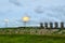 A flare stack burning off natural gas in North Dakota.