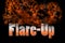 Flare-Up 3D rendering fire text