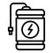 Flash charge power bank icon, outline style