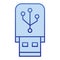 Flash drive color icon. Portable data memory storage device symbol, gradient style pictogram on white background. Office