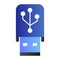 Flash drive flat icon. Portable data memory storage device symbol, gradient style pictogram on white background. Office