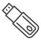 Flash drive line icon. Modern memory storage stick symbol, outline style pictogram on white background. Technology or
