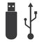 Flash drive USB memory icon on white background.