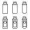 Flash drive vector design line icons with various shapes and styles