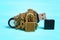 Flash drive wrapped in chains and keyed padlock