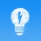 Flash lightbulb cloud on blue background