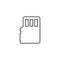 Flash memory SD card thin line icon. Linear vector symbol