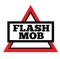 FLASH MOB stamp on white