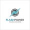 Flash power, electrical logo concept.