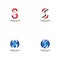 Flash s letter thunderbolt logo vector template icons