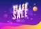 Flash sale, Online shopping sale poster or flyer design. Online shopping day Sale on futuristic space background.