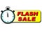 Flash sale text with stopwatch