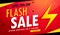 Flash sale vector advertising banner for discount and offers