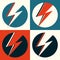 Flash vector. Lightning pop art illustration. Flat flash in circle for logo, poster, postcard, clothing print, flyer. Retro sign