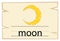 Flashcard design for word moon