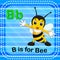 Flashcard letter B is for bee