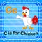 Flashcard letter C is for chicken