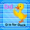 Flashcard letter D is for duck