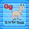 Flashcard letter G is for goat