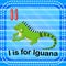 Flashcard letter I is for iguana