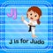 Flashcard letter J is for judo