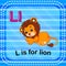 Flashcard letter L is for lion