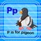 Flashcard letter P is for pigeon