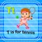 Flashcard letter T is for tennis