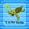 Flashcard letter T is for turtle