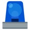 Flasher blue, element of a police car vector icon flat isolated.