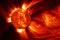 Flashes, storms on the Sun. Elements of this image furnished by NASA