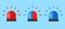 Flashing alarm signal. Police or ambulance red and blue flasher siren logo. Flat style. Flasher alert icon.