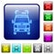 Flashing ambulance car front view color square buttons