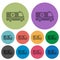 Flashing ambulance car side view color darker flat icons