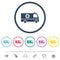 Flashing ambulance car side view flat color icons in round outlines