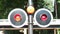 Flashing red lights level crossing