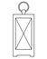 Flashlight. Decorative vintage lantern - vector linear illustration for coloring. Outline. Desktop or hanging flashlight - doodle