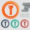 Flashlight icon on the red, blue, green, orange buttons for your website and design with space text.
