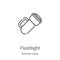 flashlight icon vector from summer camp collection. Thin line flashlight outline icon vector illustration. Linear symbol for use